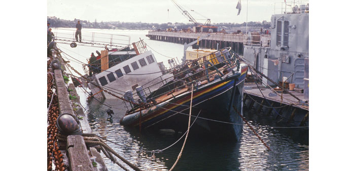 The Rainbow Warrior in New Zealand.