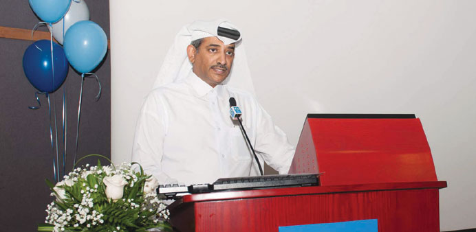 Dr Abdulla al-Kaabi speaking during the celebration event at HMC.