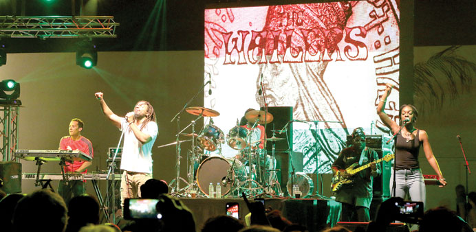 STRIKING A CHORD: The Wailers performed at Indigo in Sheraton Doha on Friday night.      Photos by Umer Nangiana