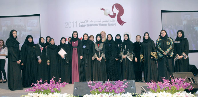 Aisha Alfardan seen along with 2011 QBWA award winners.
