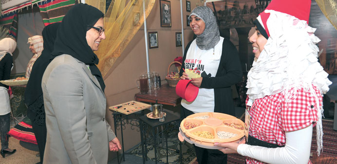 Prof Sheikha Abdulla al-Misnad visiting one of the booths.