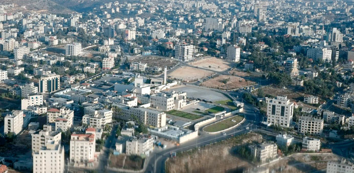 The Mukataa, the headquarters of the Palestinian Authority,  in the West Bank city of Ramallah.