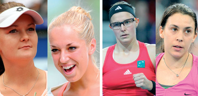 Radwanska and Lisicki; Flipkens and Bartoli