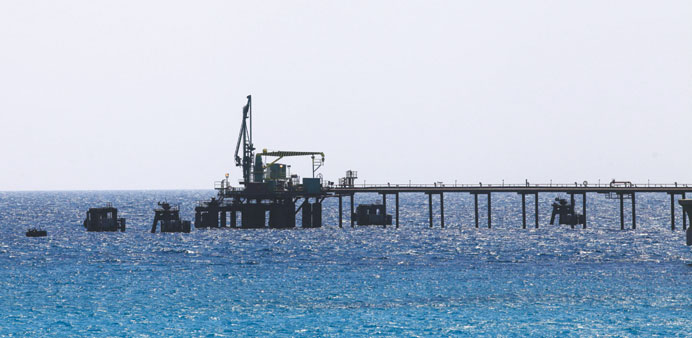    A general view of pipelines at the oil terminal in Zueitina, about 120km west of Benghazi. Libyau2019s oil exports have fallen to around 80,000 bpd.