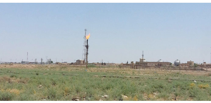 A June 19 file picture shows Bai Hassan oil refinery near Biji city, northern Iraq.