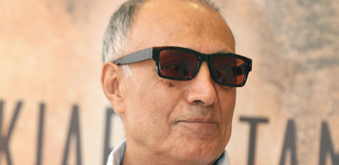 Iranian filmmaker Abbas Kiarostami at the Museum of Islamic Art yesterday.