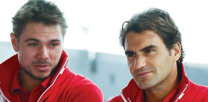 Roger Federer (right) with Stan Wawrinka