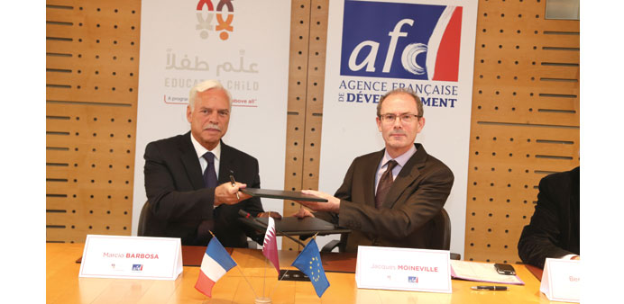 Marcio Barbosa and Jean-Jacques Moineville at the MoU signing  in Paris yesterday.