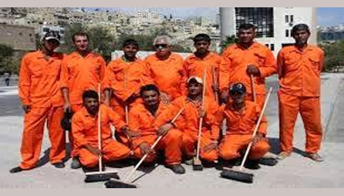 Amman city cleaners in uniform. Picture courtesy : Ammon