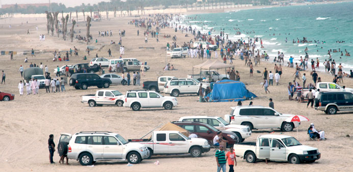 Many young people prefer to spend their Eid holidays at the Sealine beach.