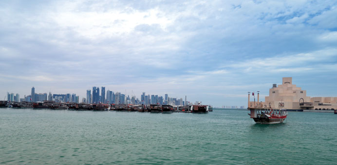  Clouds hover over the Doha skyline yesterday. PICTURE: Jayan Orma