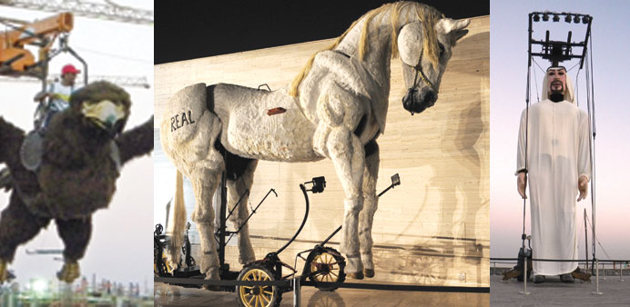 Giant puppets set up at Katara for the Eid al-Adha festivities. PICTURES: Thajuddin and Joey Aguilar