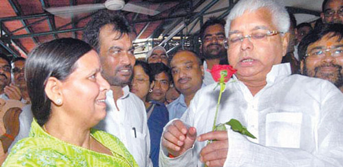 Rabri Devi and Yadav: to jointly lead party.