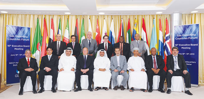 Participants at the 16th executive board meeting of the GECF in Doha.