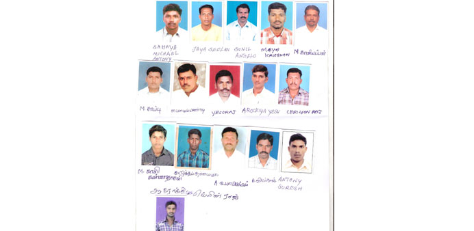 Sixteen of the 19 Indian fishermen.
