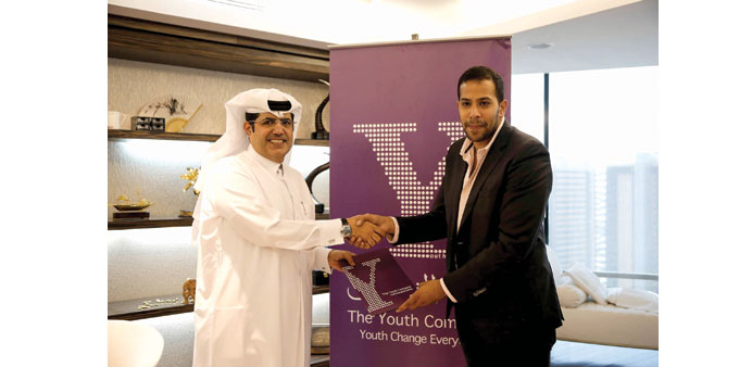 FOR A CAUSE: HE the Minister of Environment Ahmed Amer Mohamed al-Humaidi expressing his support to Mohamed Farid, Chairman of The Youth Company Inter