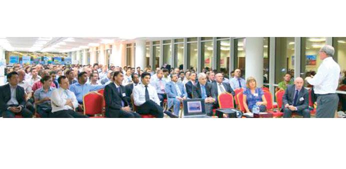 Qatar Railways Company senior programme director Adrian Shaw addressing the gathering.