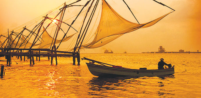 Famous u201cChinese fishing netsu201d in Kochi.