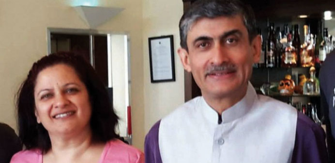  Thapar with his wife: serious allegations