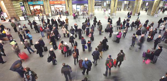  Passengers at Kingu2019s Cross station in London.