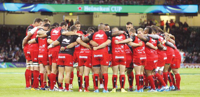  Toulon team huddle before a game.