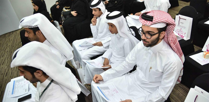  tStudents during the opening ceremony of Qatar Career Fairu2019s Summer Camp 2015