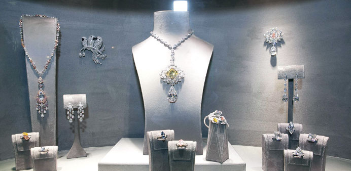 A jewellery display by Graff