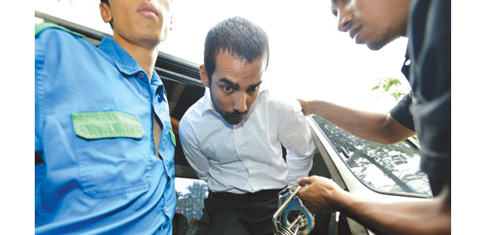  Australian truck driver Dominic Bird arrives at the appeals court in Putrajaya yesterday.