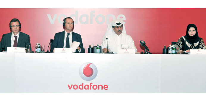 Vodafone Qatar board members addressing the comany's AGM last night.